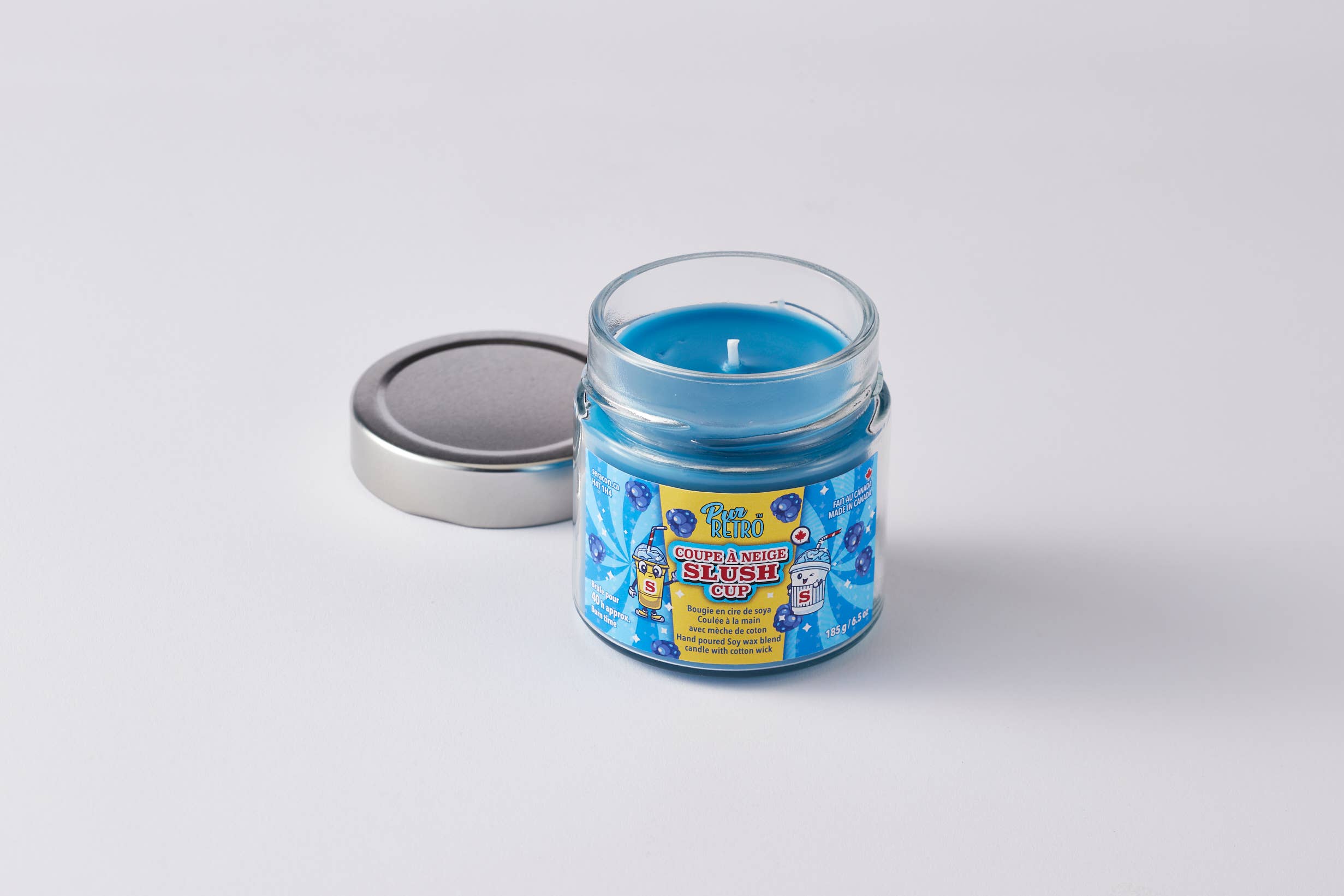 Seracon – wholesale Jar/filled candle – Blue Raspberry Slush Cup Mason Jar Candle – Nostalgic Sweetn1