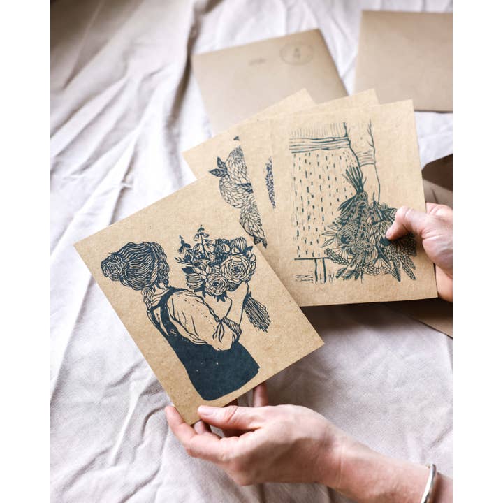 Rosanna Morris - Wholesale Postcard Set - Pack of 4 Postcards - A5 - Gather1