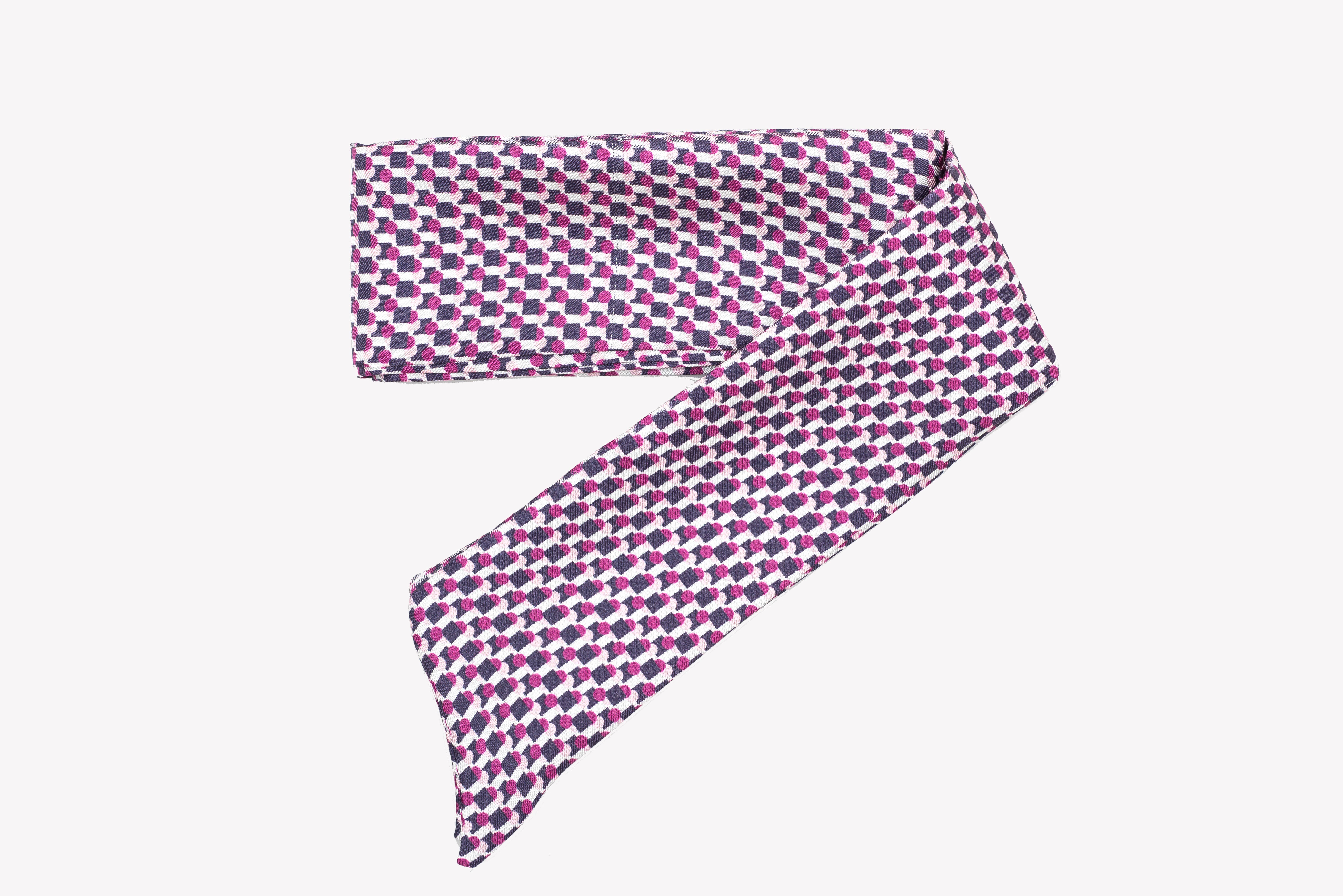 Abstract - Wholesale Scarf - Unisex - Long tie in pure silk with small geometric prints7