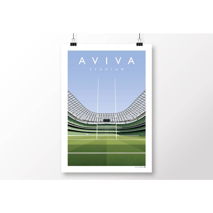 Poster Rugby Irlanda Stadio Aviva per la vendita all'ingrosso da parte di Matthew J I Wood Design & Illustration
