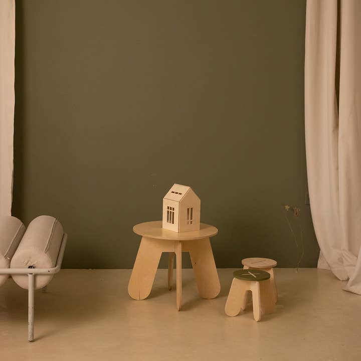 Babai - Wholesale Stool - Kids Wooden Stool X khaki12