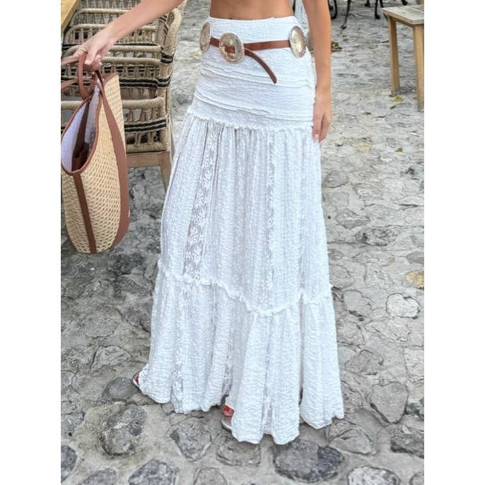 White Lace Maxi Skirt for wholesale on Faire3