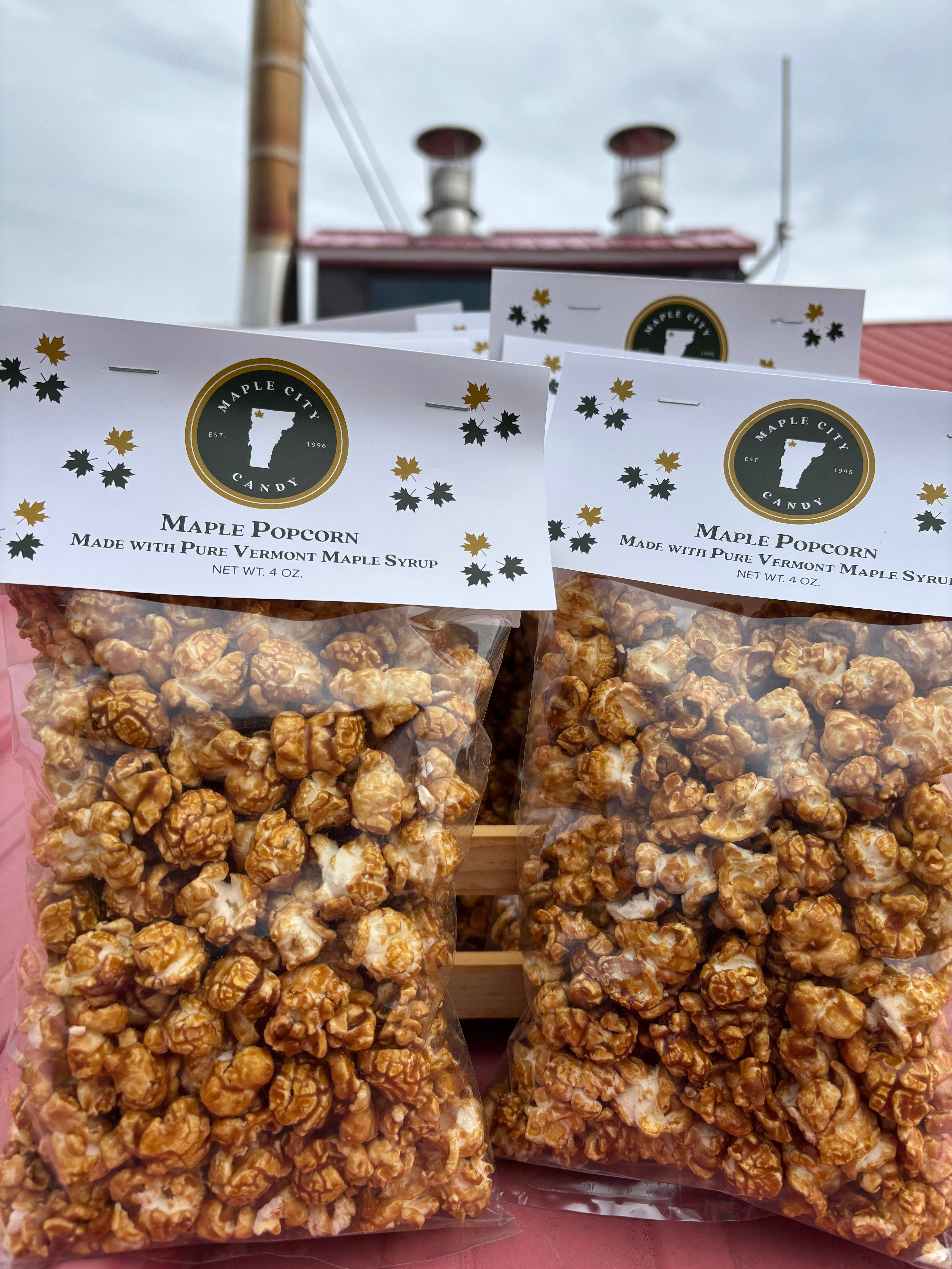 Maple City Candy - Wholesale Popcorn - Vermont Maple Coated Popcorn, 4 oz. Bag