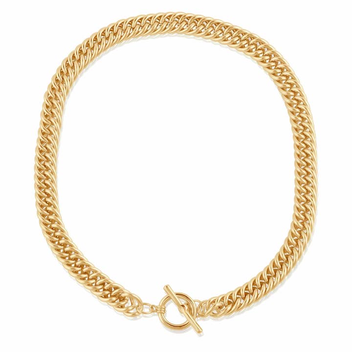 Molly Curb Chain Statement T-bar Necklace for wholesale by Big Metal London