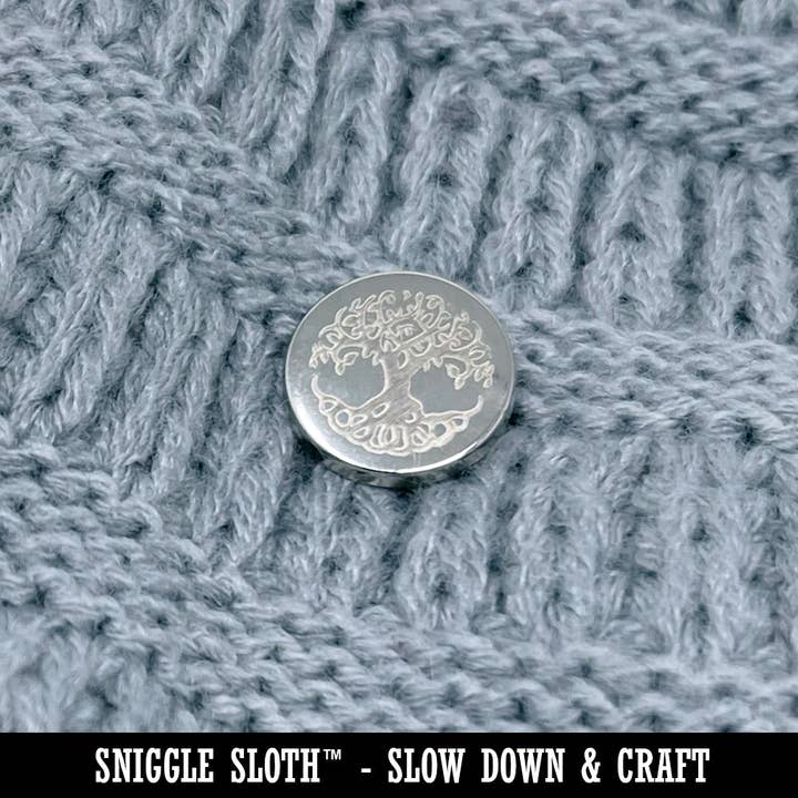 Sniggle Sloth - Wholesale Sewing Button/Snap - Sketchy Peace Sign Doodle 0.6" (15mm) Round Metal Shank Buttons for Sewing - Set of 10