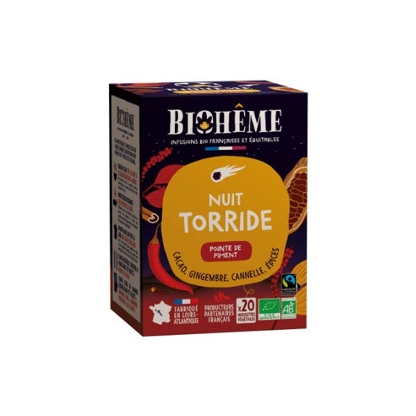 Torrid Night Infusion – 20 Teebeutel für den Großhandel von Biohême