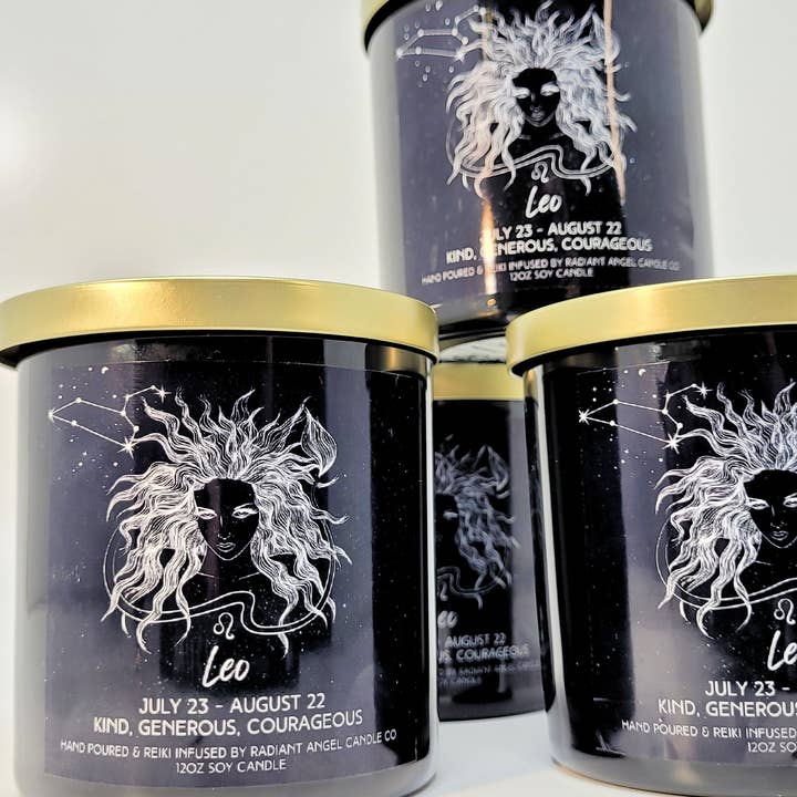 Radiant Angel Candle Co - Vendita all'ingrosso Candela in vasetto - Leone, candela Leo, dea Leone2