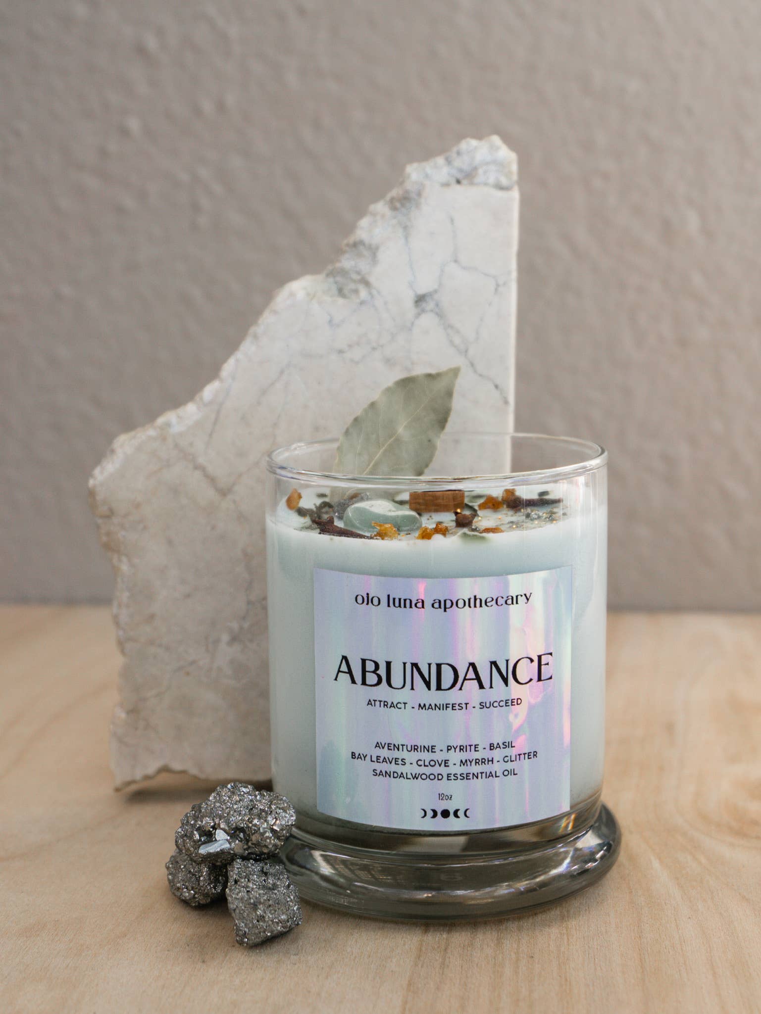 Ojo Luna Apothecary - Wholesale Jar/Filled Candle - Abundance Intention Candle6
