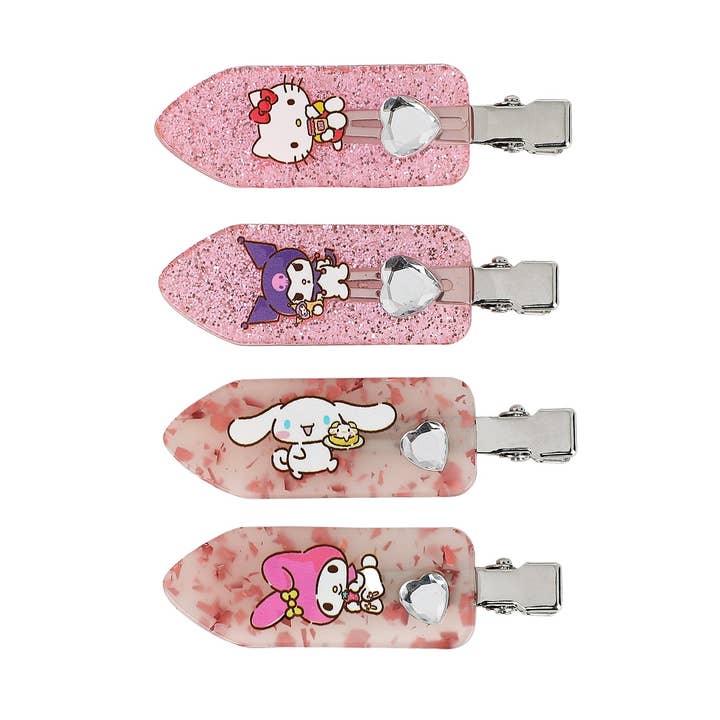 Hello Kitty & Friends 4 pc. No Crimp Hair Clips for wholesale by Bioworld Merchandising