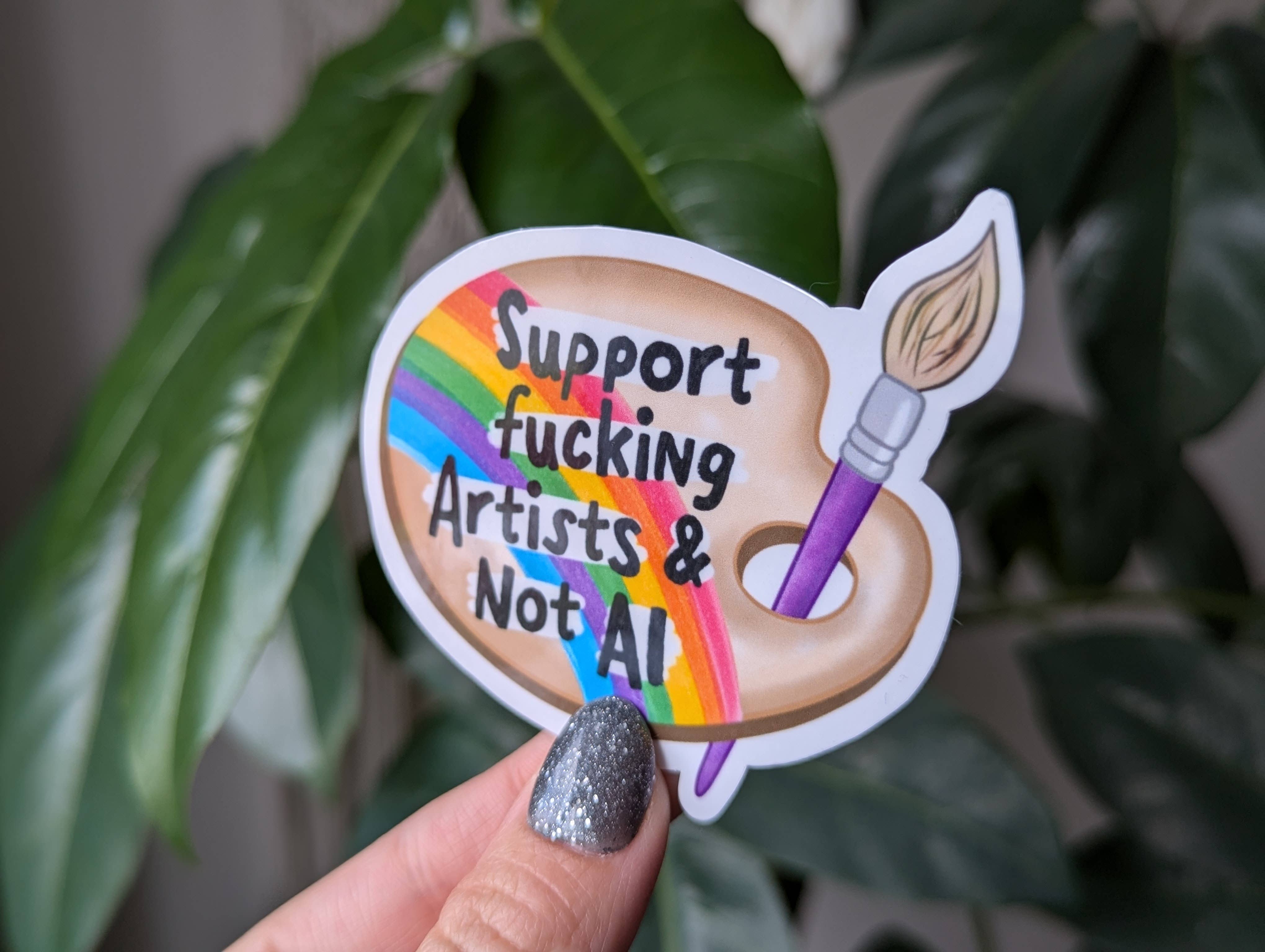 Moonlit Creations - Wholesale Sticker - Support fucking artists & not AI sticker, paint palette1