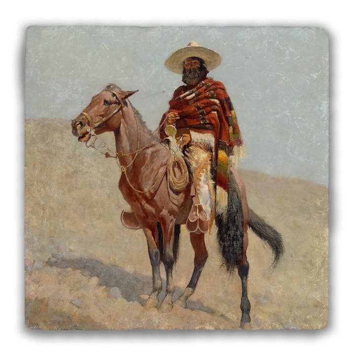 Nelson Gifts Wholesale - Wholesale Coasters - "A Mexican Vaquero" Tumbled Stone Coaster