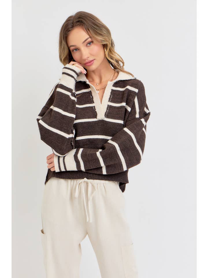 Sweet Lovely by Jen - Wholesale Knit Sweater - Women's - STRIPED EVERYDAY KNIT SWEATER26