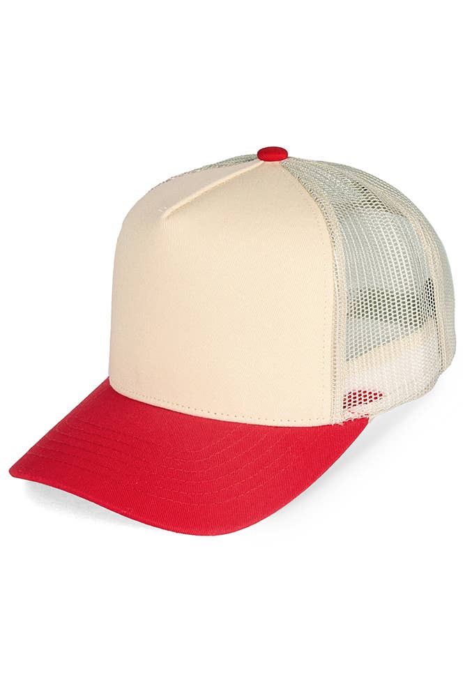 Hana – boné - Mulher por atacado – Boné trucker Hana com traseira em tela e ajuste snapback multicolorido em algodão5