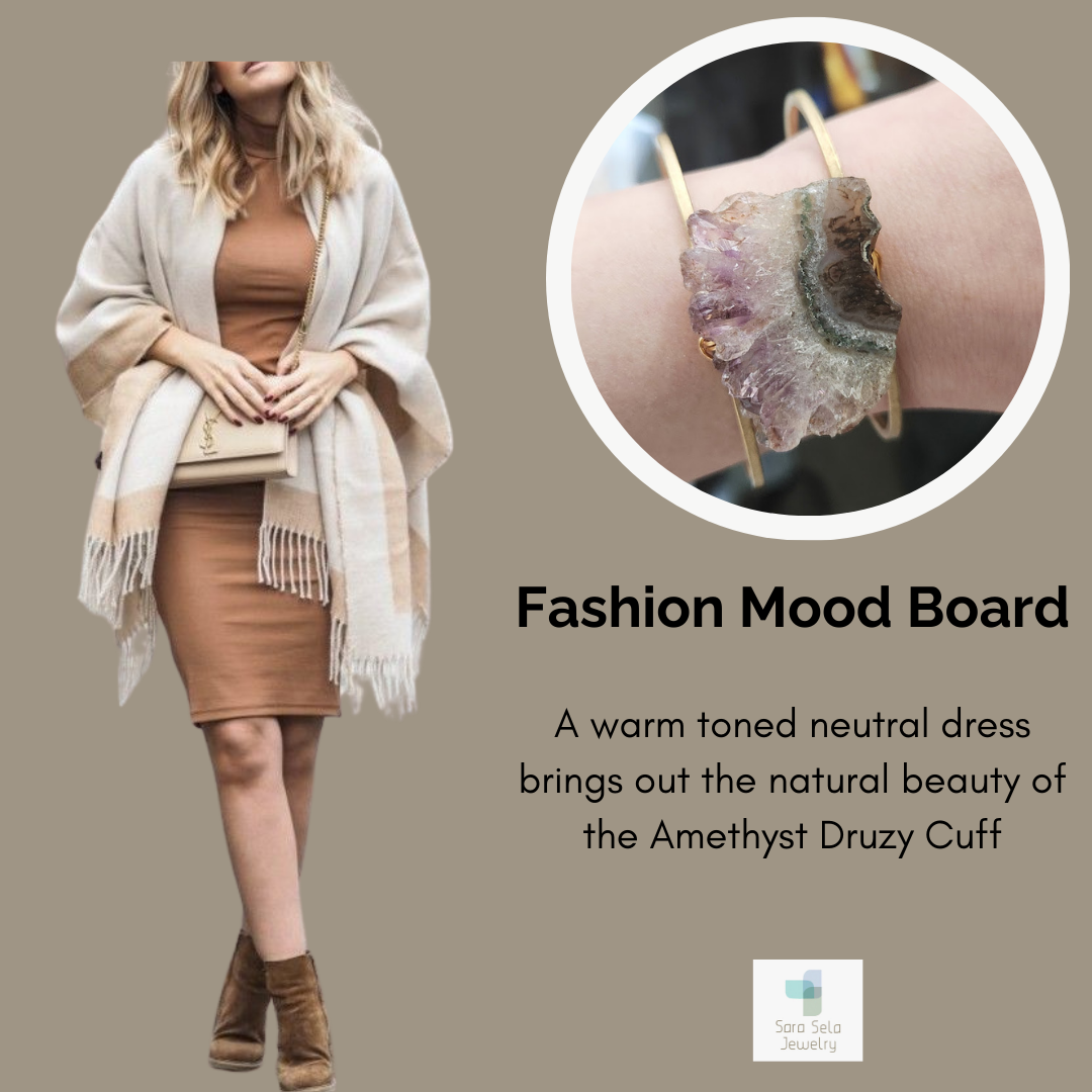 Sara Sela Jewelry - Wholesale Cuff Bracelet - Natural Amethyst Druzy and Brass Wire Wrapped Cuff Bracelet4