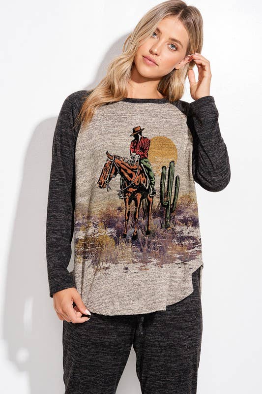 Lemon Tree - Wholesale Lounge Set - Women's - Desert cowboy print lounge wear set4