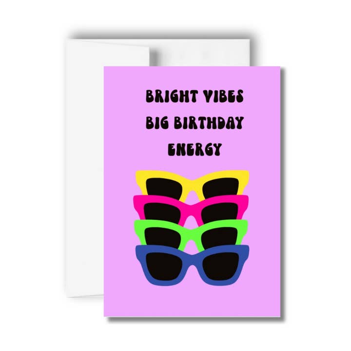 Helle Vibes, Große Geburtstagsenergie Grußkarte für den Großhandel von Brandi Creations Design Studio