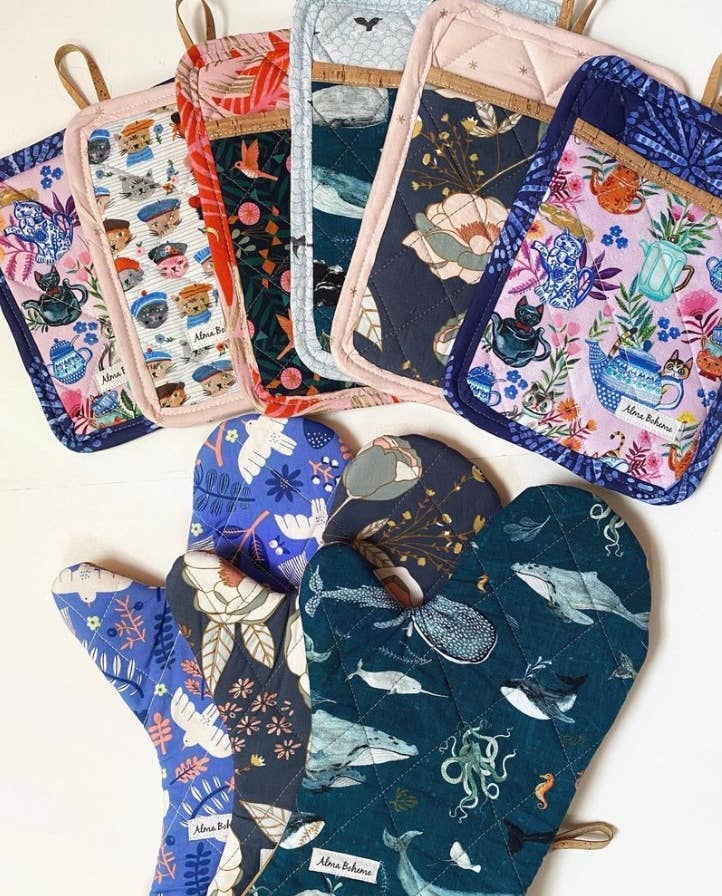 Alma Boheme Handmade - Venta al por mayor Manoplas para horno/ollas - Manopla de horno de corcho y algodón20