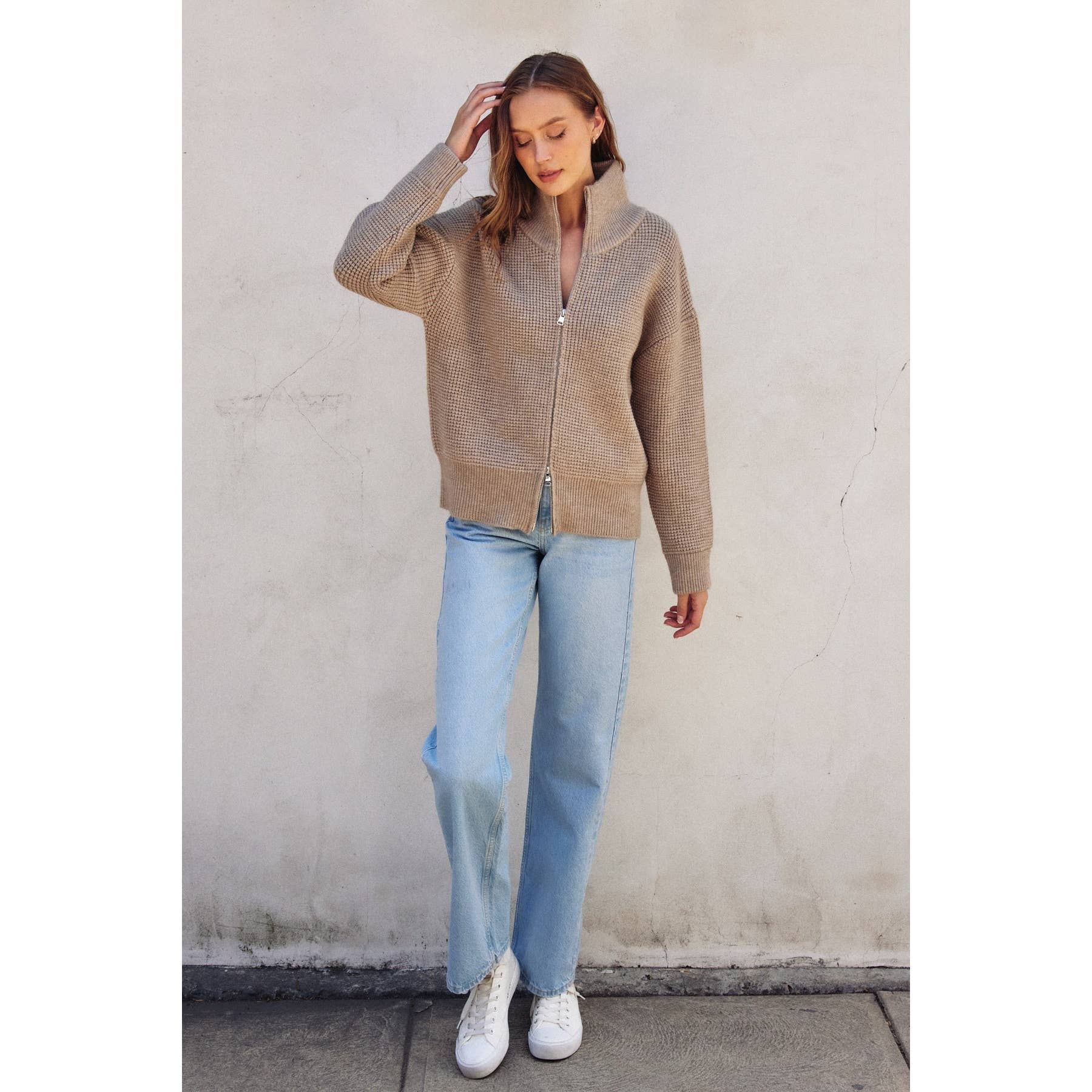 Dress Forum - Wholesale Jacket - Women's - Two Way Zip Waffle Knit Jacket9