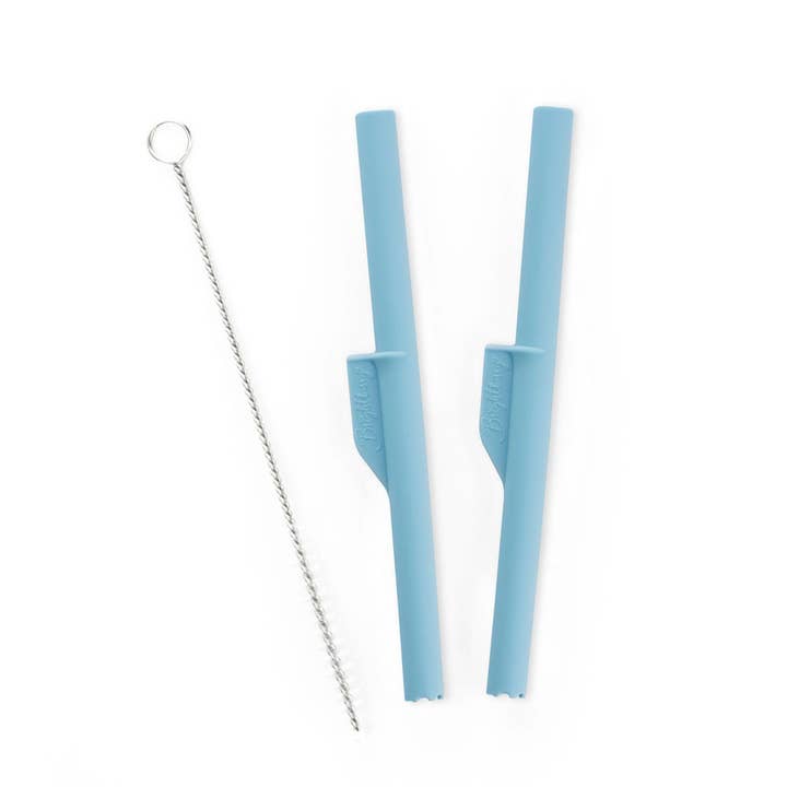 Brightberry - Wholesale Drinking Straw - Silicone Straws Set for Kids' Smoothie Cup - Pacific Blue