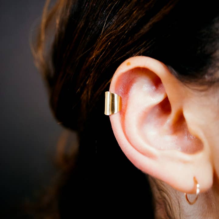 Hannah Naomi - Wholesale Cuff/Wrap Earrings - Shield Ear Cuff-Faux Earring, 14K Gold FIll