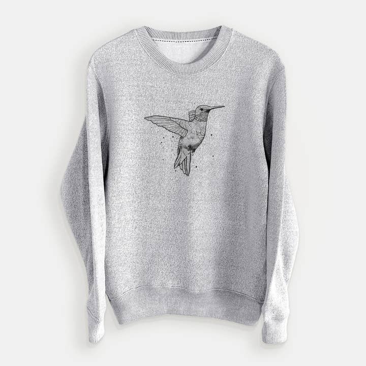 Archilochus Colubris - Ruby-throated Hummingbird - Knit Sweatshirt for wholesale by Because Tees