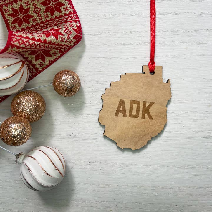 Almost Local - Wholesale Ornament - ADK Adirondacks Upstate Wood Ornament1