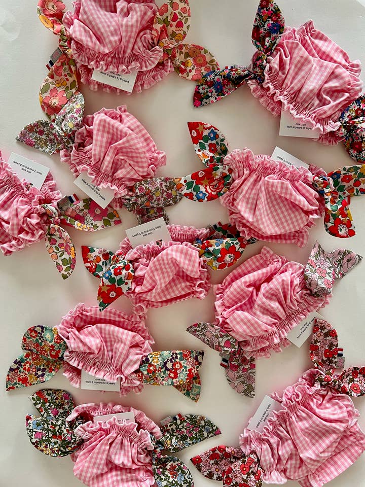 Conjunto de 10 fatos de banho vichy e liberty por atacado de MATHOLIE