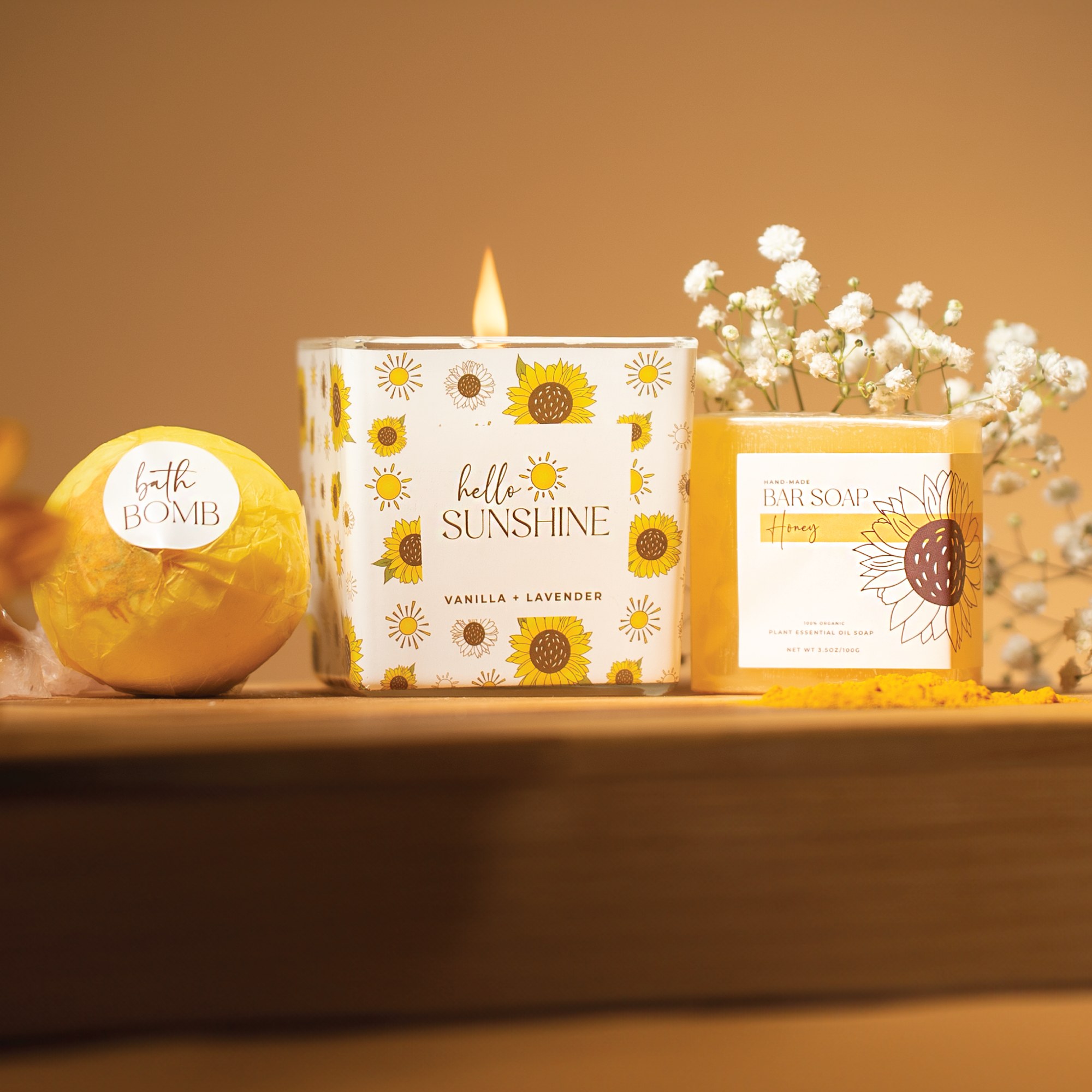 The Love Crate Co. - Wholesale Gift Box - Sunflower Gifts for Women: Birthday, Mother's Day, Get Well Soon Gifts Care Package for Women - Sending Sunshine - Unique Relaxation Gifts Box for Her, Sister, Best Friend - Thinking of You3