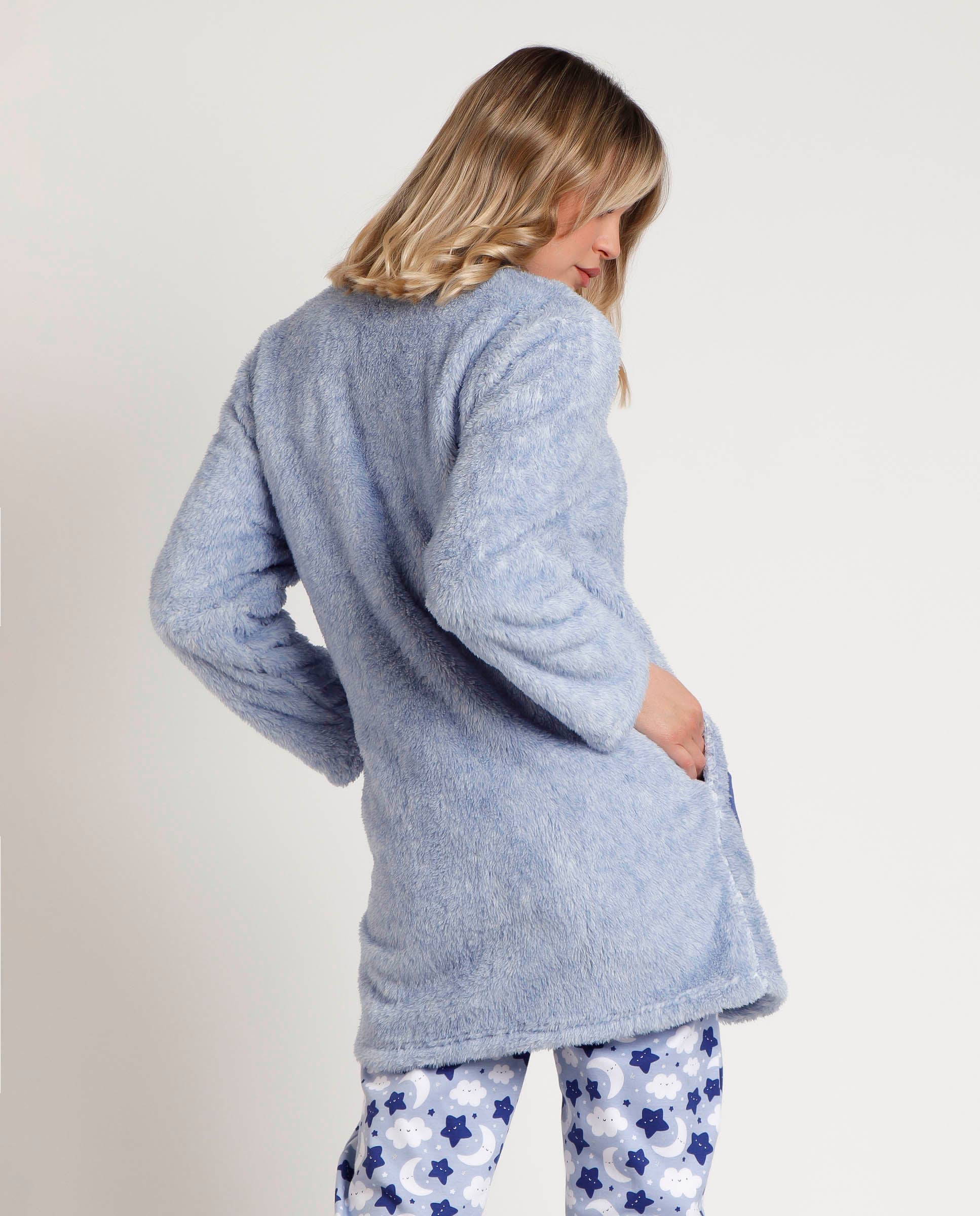 BLEU Peignoir chaud à manches longues ADMAS Dreams Come True Cremall... en vente sur Faire2