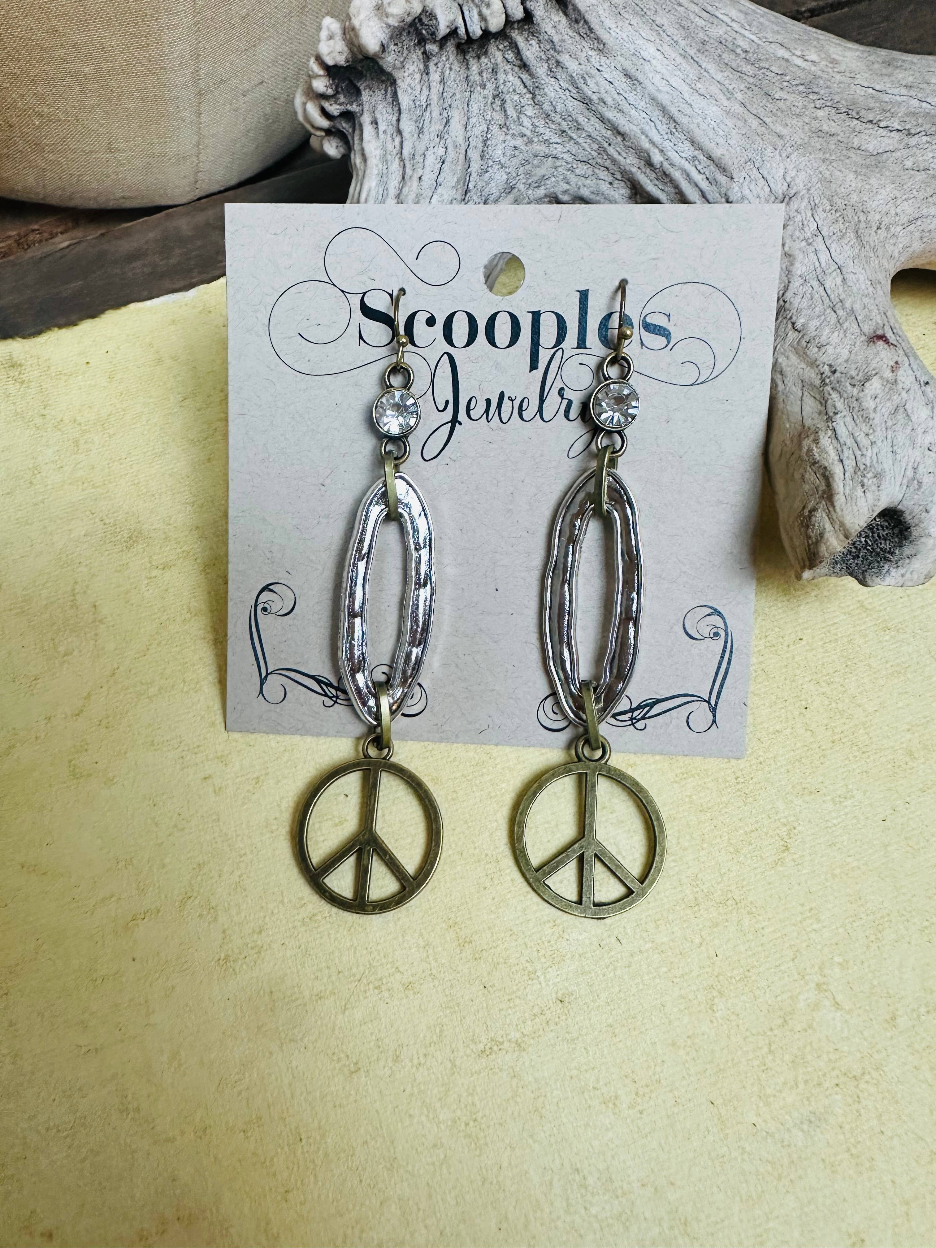Scooples Jewelry - Vendita all'ingrosso Orecchini pendenti - Pace di Cristallo Bicolore4