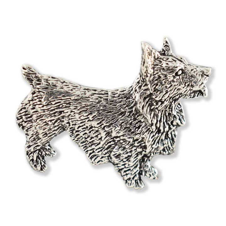 Norwich Terrier Reversstift eller magnet til hunde i tin for engroshandel hos Creative Pewter Designs