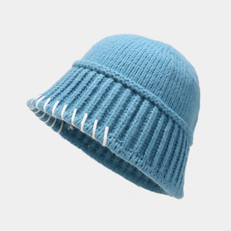 Dipped Shop - Wholesale Vissershoedje - Dames - Vintage gebreide emmerhoed in effen kleur DPKB03395