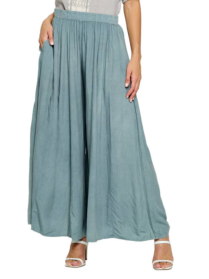 Yak & Yeti - Wholesale Broek - Dames - Broek Palazzo Vintage Wash8