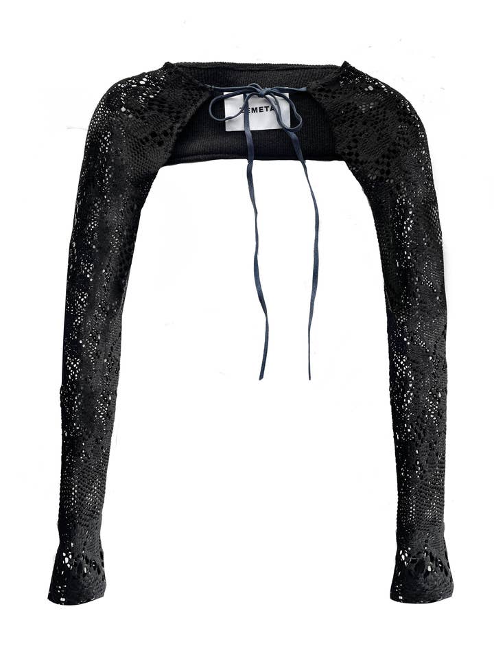 CRAVATE EN DENTELLE SHRUG NOIRE pour la vente par Zemeta