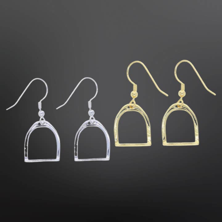 Westrian International - Wholesale Dangle earrings - Equestrian Sterling Silver Stirrup Iron Earrings