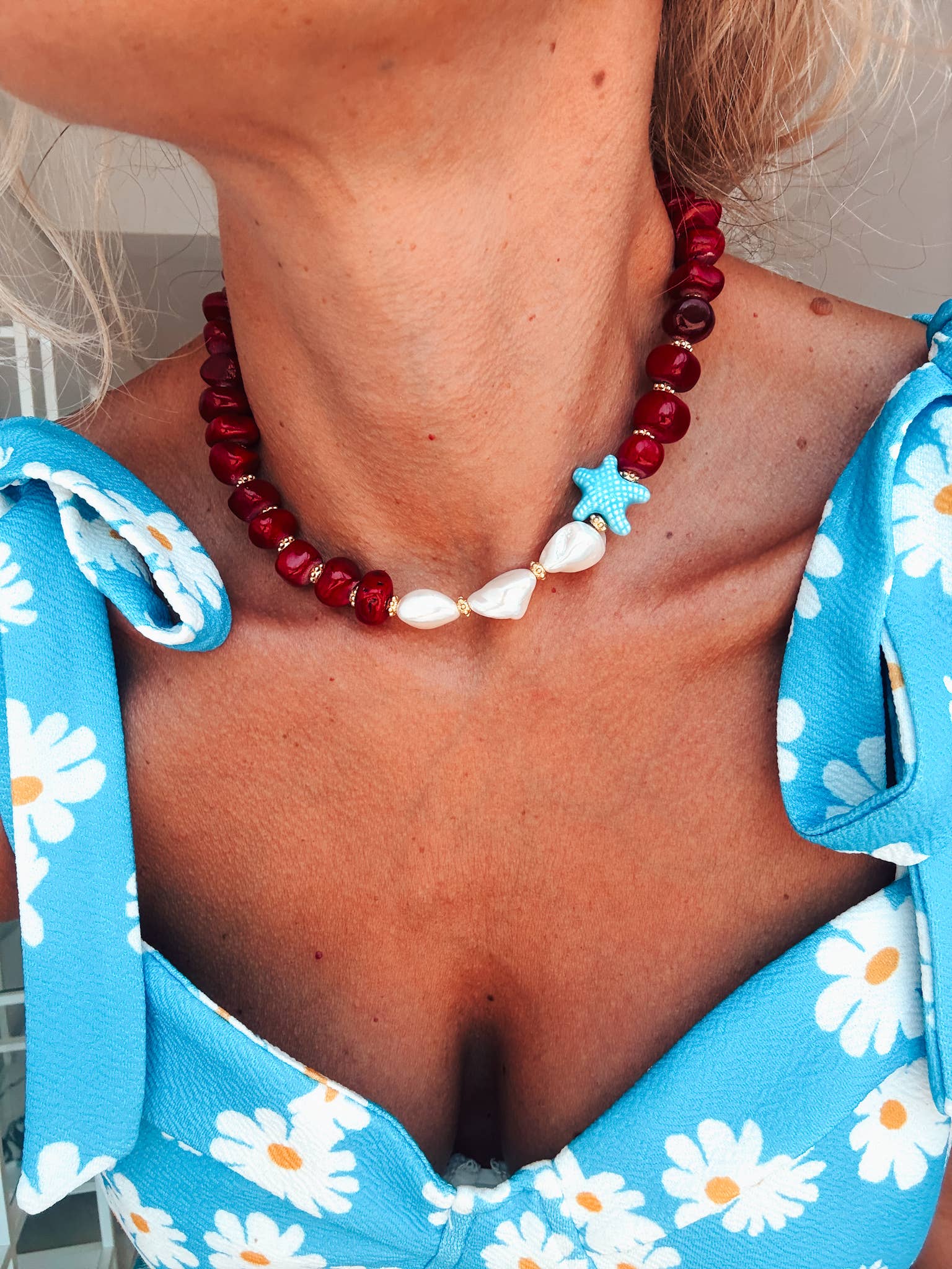 Goupi – wholesale Pärlband/Pärlhalsband – Bohemisk ciel bandanascarf och färgglada pärlhalsband1