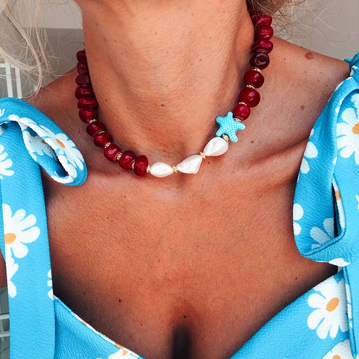 Goupi – wholesale Pärlband/Pärlhalsband – Bohemisk ciel bandanascarf och färgglada pärlhalsband1