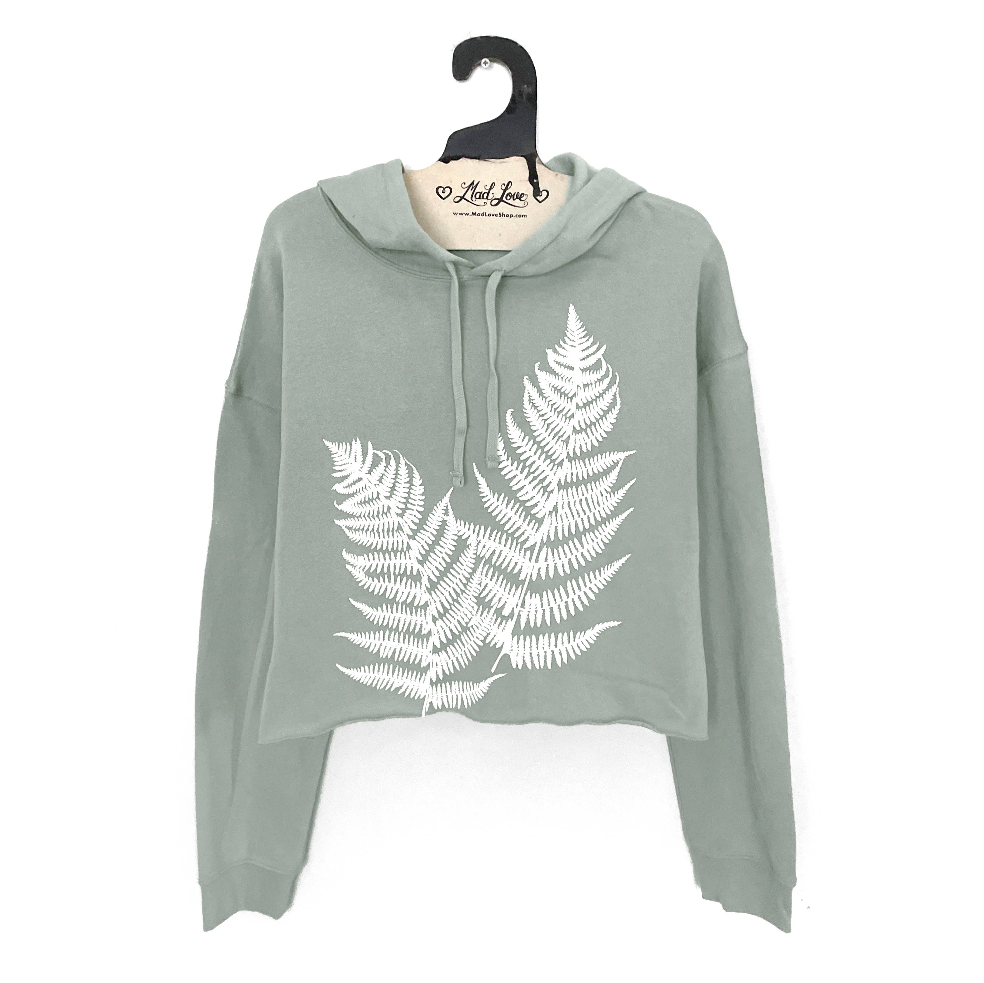 Mad Love Shop - Wholesale Hoodie - Women's - Sage Green Fleece V-Notch Beach Pullover Hood w/ Evergreens9