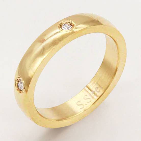 Sensibling Corp. - Wholesale Multi-Stone Ring - CZ Round Stone Embellished Stainless Steel Ring0