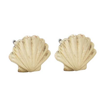 Mini Seashell Stud Earrings for wholesale by gold & gray
