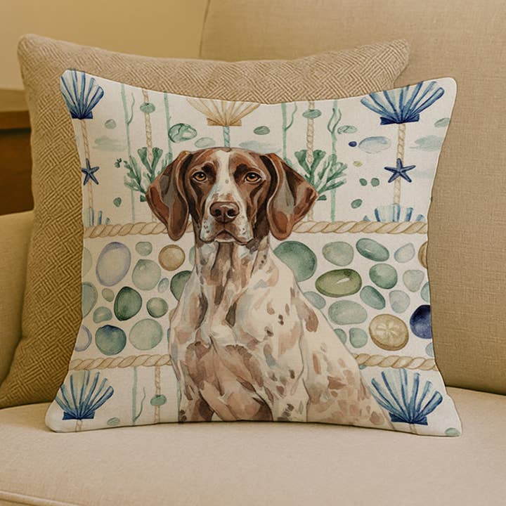 Almofada de Vidro do Mar Costeiro Pointer Alemão de Pelo Curto 18x18 W por atacado de Caroline's Treasures