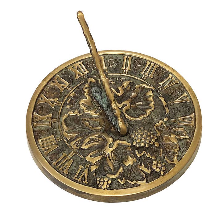Rome Solid Brass Grapevine Sundial, 7.5" dia, #2306 for wholesale by Rome Garden