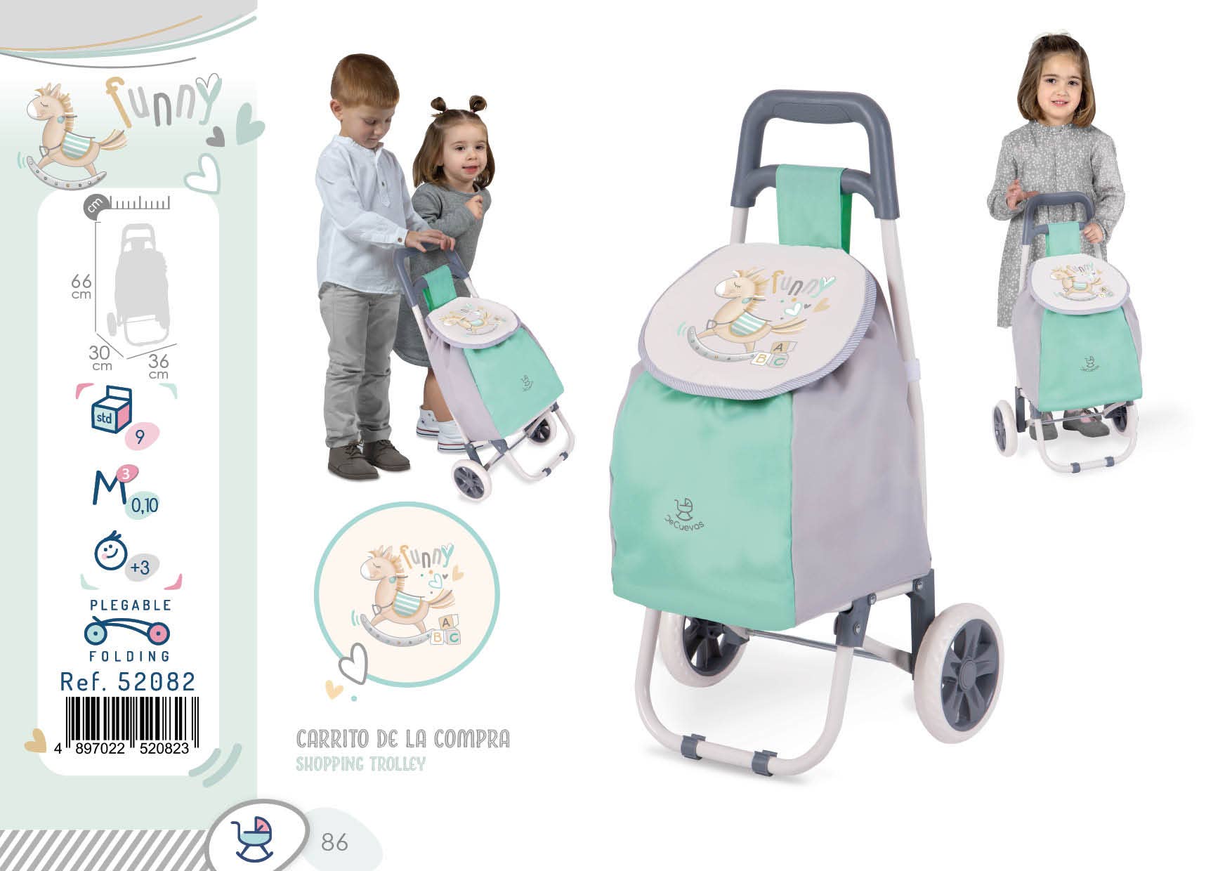 DeCuevas Toys - Wholesale Shopping Cart - 52082 SHOPPING CART - FUNNY GREEN3