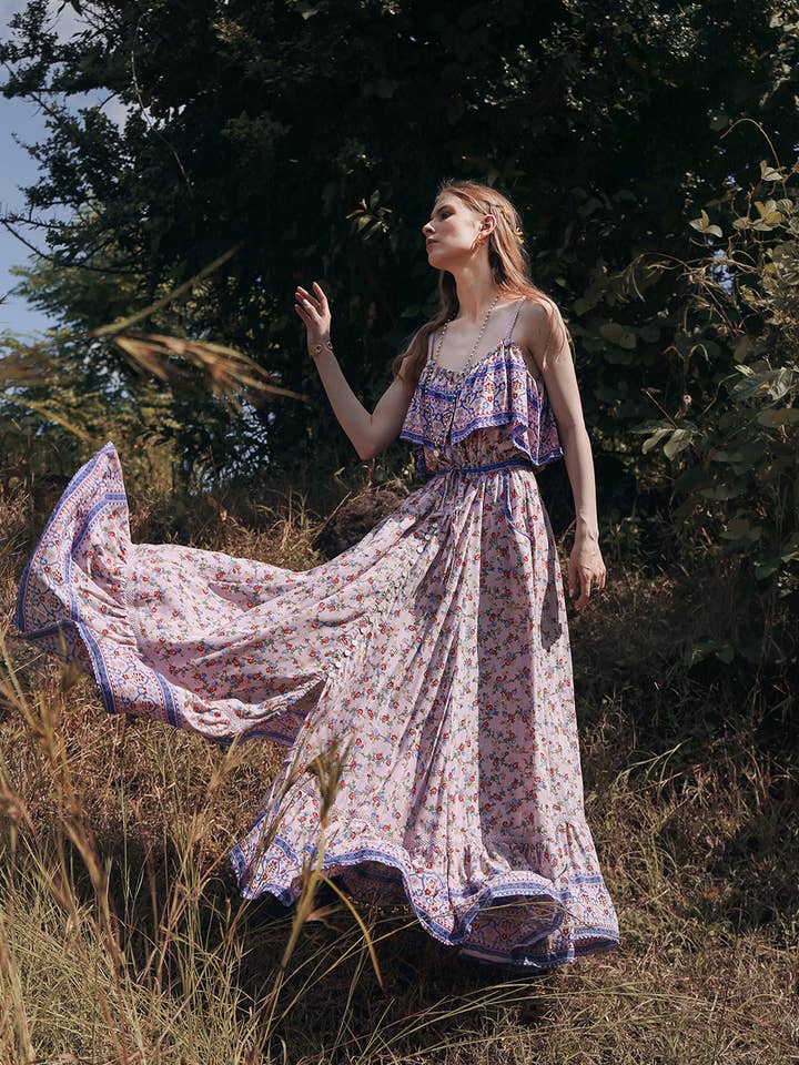 Jolie Maxi Dress - Dawn Pink for wholesale by Tulle and Batiste