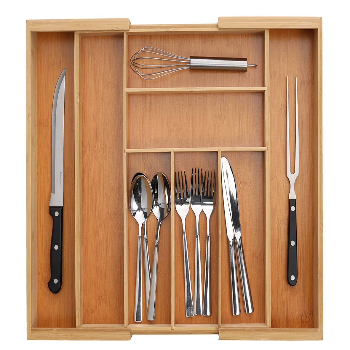 nature Cutlery tray, extendable, bamboo/HDF for wholesale on Faire1