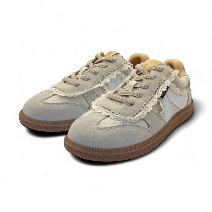 Brooking Kids Sneaker White Lace Textile and Suede for wholesale by Young Soles