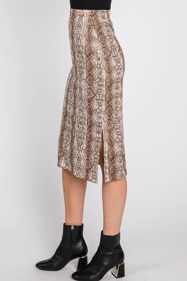 JADE BY JANE - Vendita all'ingrosso Gonna - Donna - GONNA MIDI CON STAMPA PITONE - KRS5015 (solo Plus)6