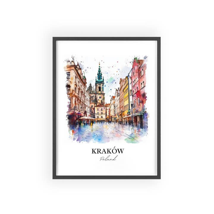 Premium Travel Art - Wholesale Art Print - Kraków Wall Art, Kraków Poland Print, Poland Watercolor Art, Kraków Poland Gift, Travel Print, Travel Poster, Housewarming Gift6