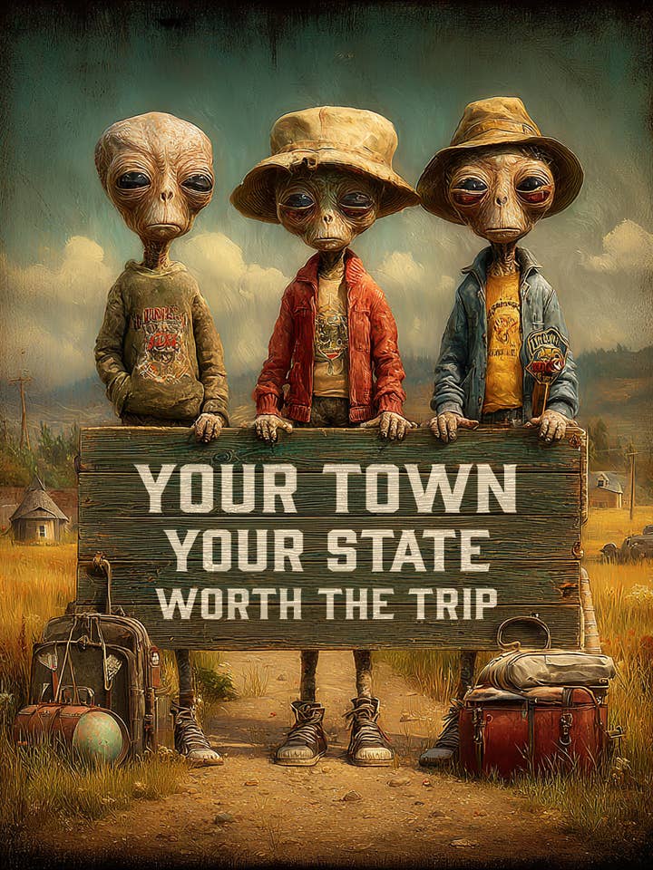 Benutzerdefinierte Alien-Wandkunst #7 - Einen Besuch wert für den Großhandel von Mowbi