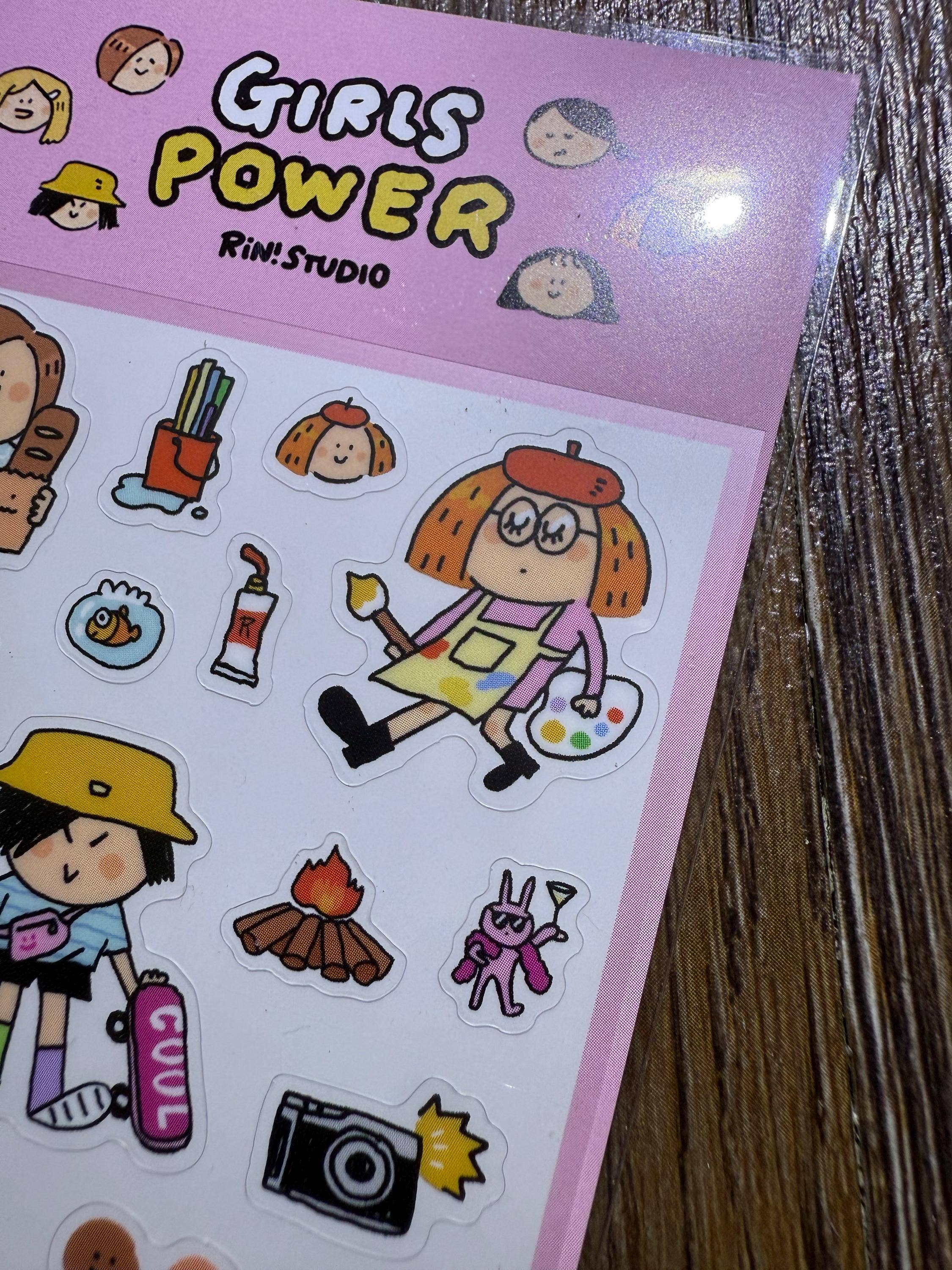 RiN! Studio US – wholesale Sticker – Girls Power PVC Stickers: RiN Studio Original5